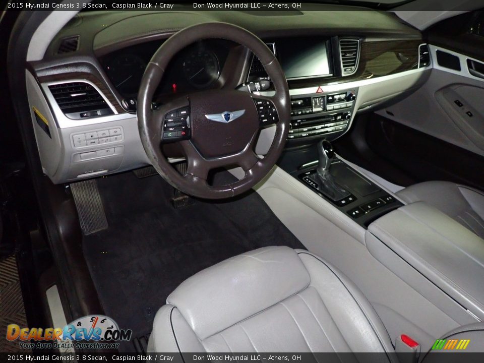 2015 Hyundai Genesis 3.8 Sedan Caspian Black / Gray Photo #17