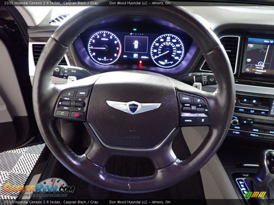 2015 Hyundai Genesis 3.8 Sedan Caspian Black / Gray Photo #20