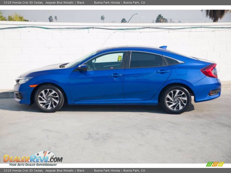 2018 Honda Civic EX Sedan Aegean Blue Metallic / Black Photo #10