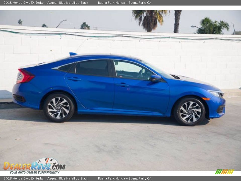 2018 Honda Civic EX Sedan Aegean Blue Metallic / Black Photo #14