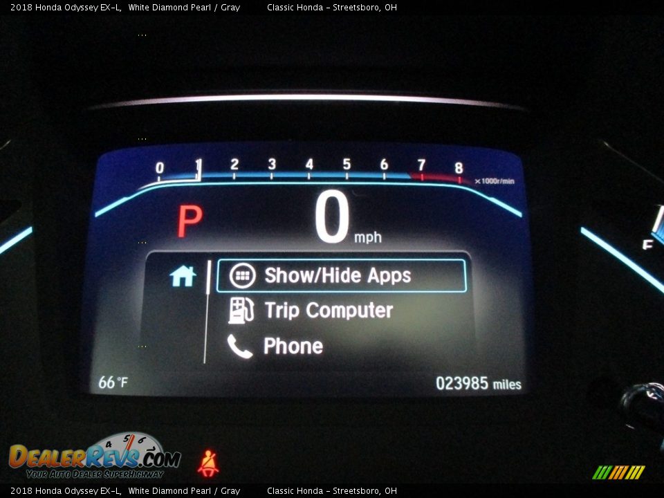 2018 Honda Odyssey EX-L White Diamond Pearl / Gray Photo #34