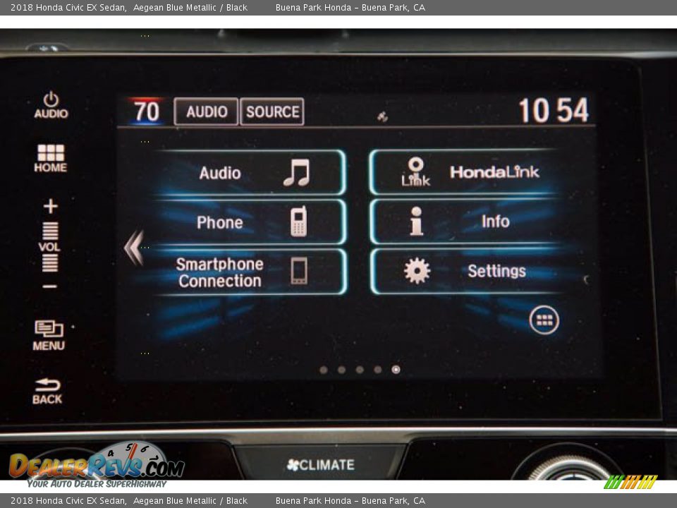 2018 Honda Civic EX Sedan Aegean Blue Metallic / Black Photo #28