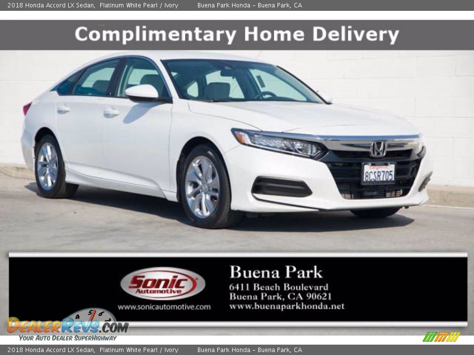 2018 Honda Accord LX Sedan Platinum White Pearl / Ivory Photo #1