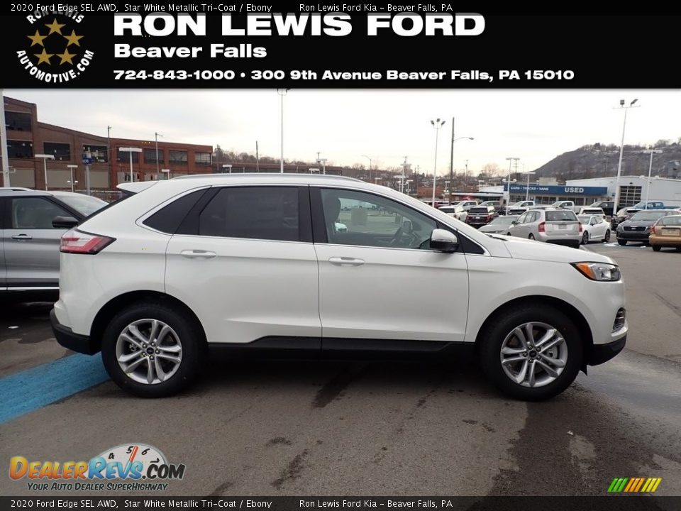 2020 Ford Edge SEL AWD Star White Metallic Tri-Coat / Ebony Photo #1