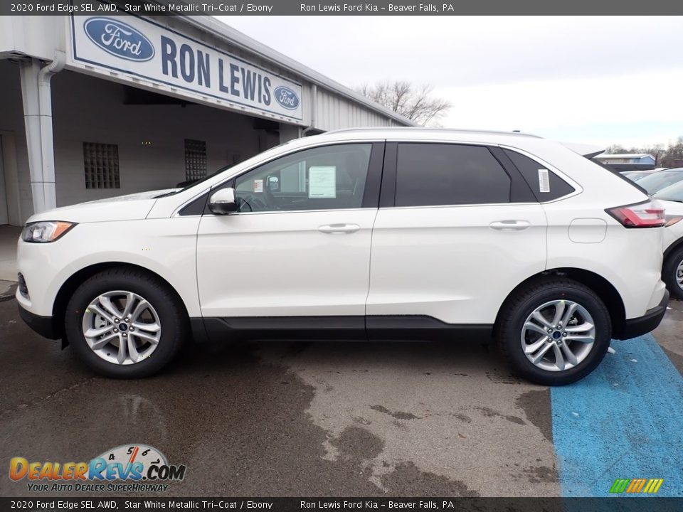 2020 Ford Edge SEL AWD Star White Metallic Tri-Coat / Ebony Photo #6