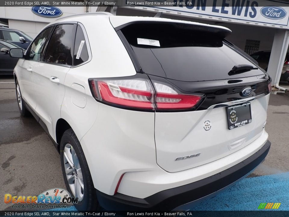 2020 Ford Edge SEL AWD Star White Metallic Tri-Coat / Ebony Photo #7