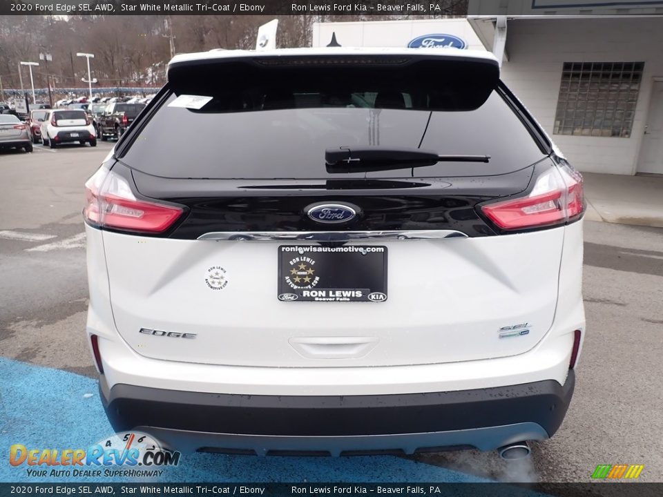 2020 Ford Edge SEL AWD Star White Metallic Tri-Coat / Ebony Photo #8