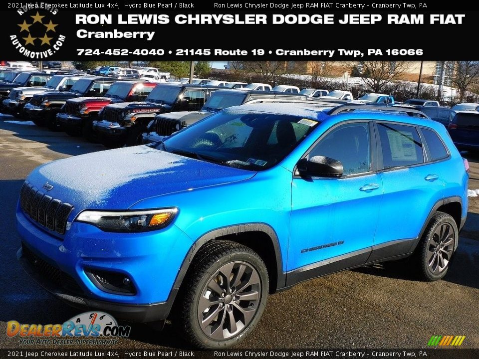 2021 Jeep Cherokee Latitude Lux 4x4 Hydro Blue Pearl / Black Photo #1