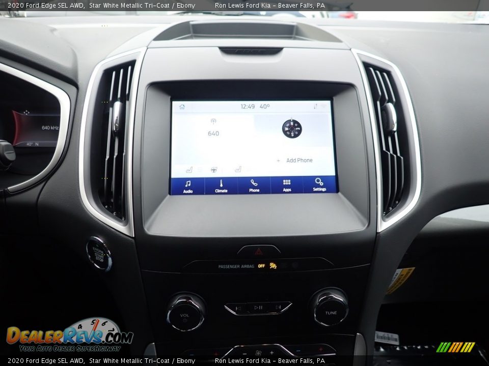 2020 Ford Edge SEL AWD Star White Metallic Tri-Coat / Ebony Photo #15