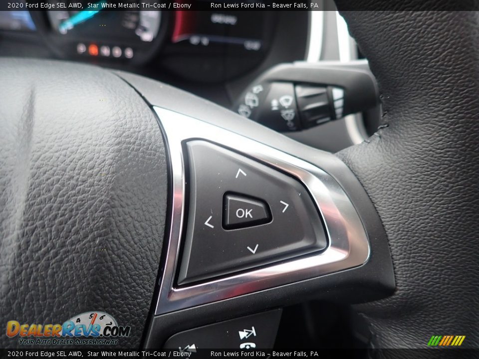 2020 Ford Edge SEL AWD Star White Metallic Tri-Coat / Ebony Photo #17