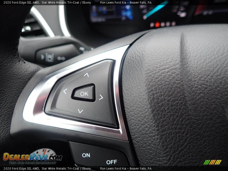 2020 Ford Edge SEL AWD Star White Metallic Tri-Coat / Ebony Photo #18