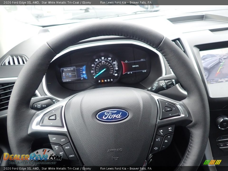 2020 Ford Edge SEL AWD Star White Metallic Tri-Coat / Ebony Photo #19