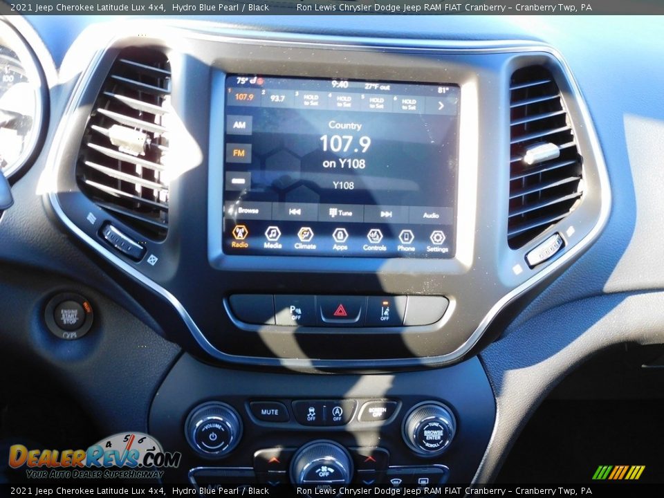 2021 Jeep Cherokee Latitude Lux 4x4 Hydro Blue Pearl / Black Photo #16