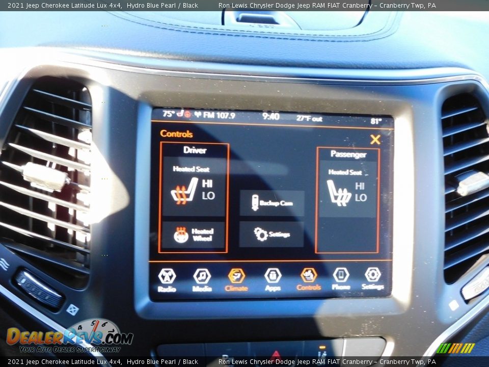 2021 Jeep Cherokee Latitude Lux 4x4 Hydro Blue Pearl / Black Photo #17