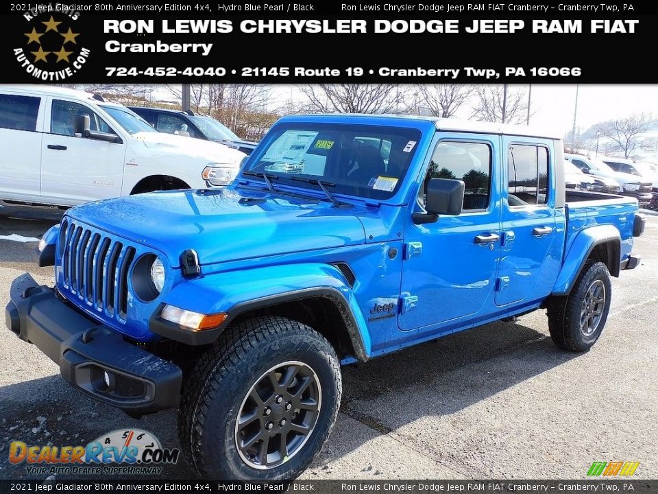 2021 Jeep Gladiator 80th Anniversary Edition 4x4 Hydro Blue Pearl / Black Photo #1