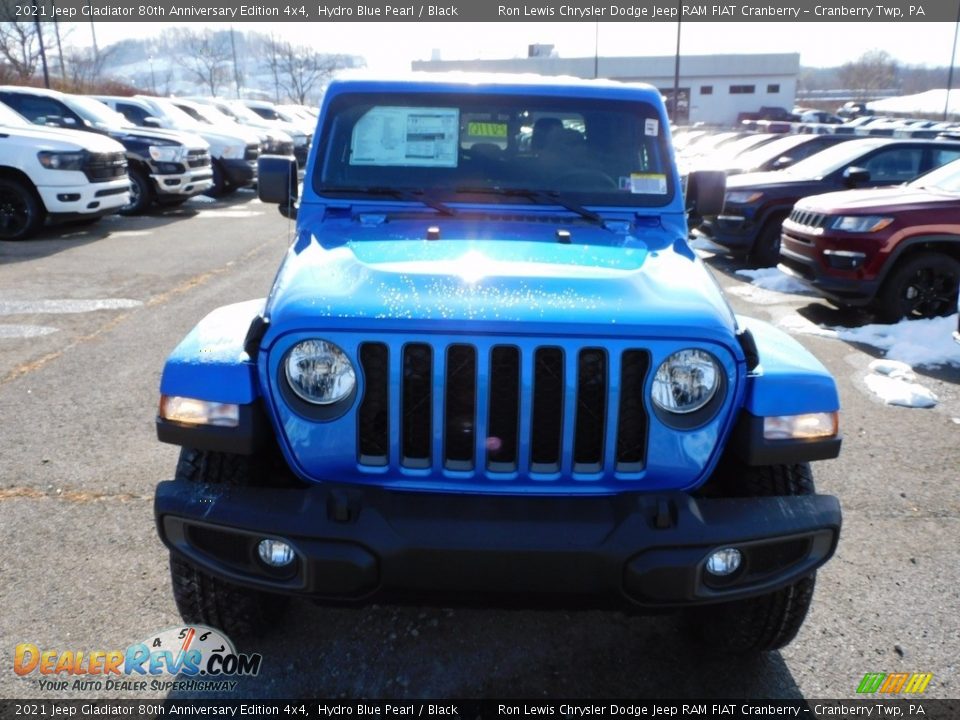 2021 Jeep Gladiator 80th Anniversary Edition 4x4 Hydro Blue Pearl / Black Photo #2