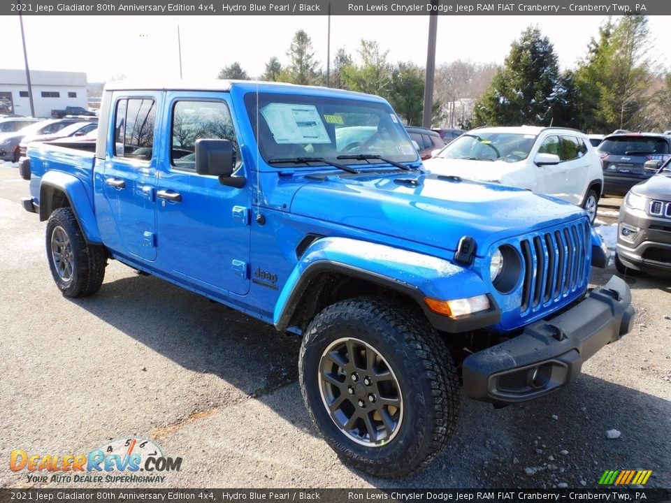 2021 Jeep Gladiator 80th Anniversary Edition 4x4 Hydro Blue Pearl / Black Photo #3