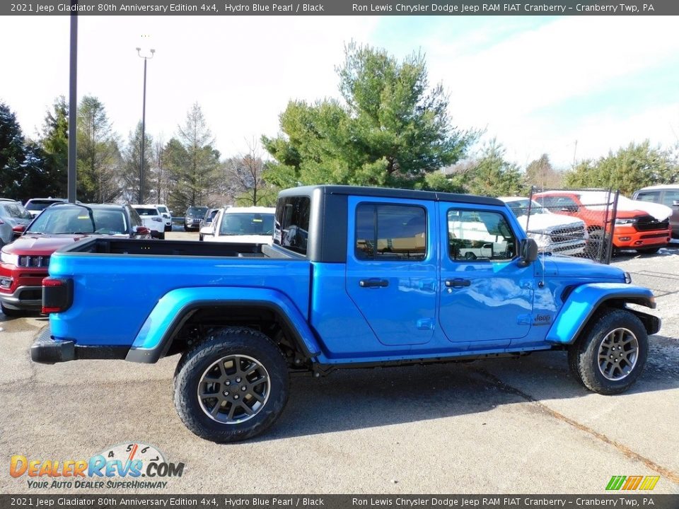 2021 Jeep Gladiator 80th Anniversary Edition 4x4 Hydro Blue Pearl / Black Photo #4