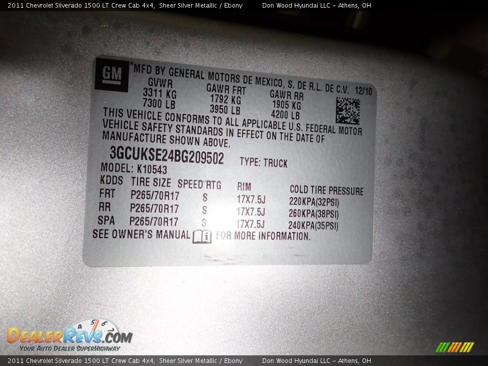 2011 Chevrolet Silverado 1500 LT Crew Cab 4x4 Sheer Silver Metallic / Ebony Photo #31