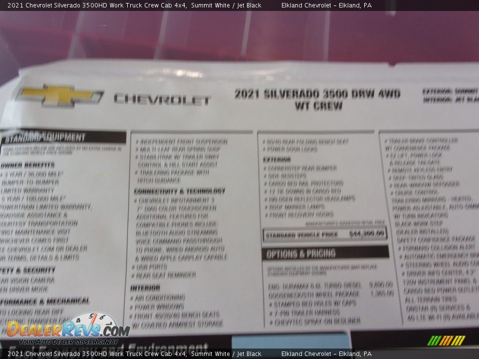 2021 Chevrolet Silverado 3500HD Work Truck Crew Cab 4x4 Summit White / Jet Black Photo #35