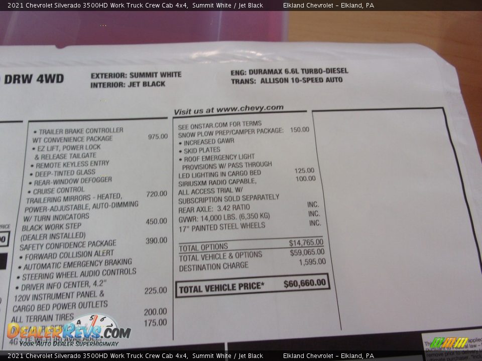 2021 Chevrolet Silverado 3500HD Work Truck Crew Cab 4x4 Summit White / Jet Black Photo #36
