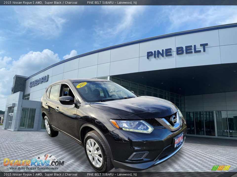 2015 Nissan Rogue S AWD Super Black / Charcoal Photo #1