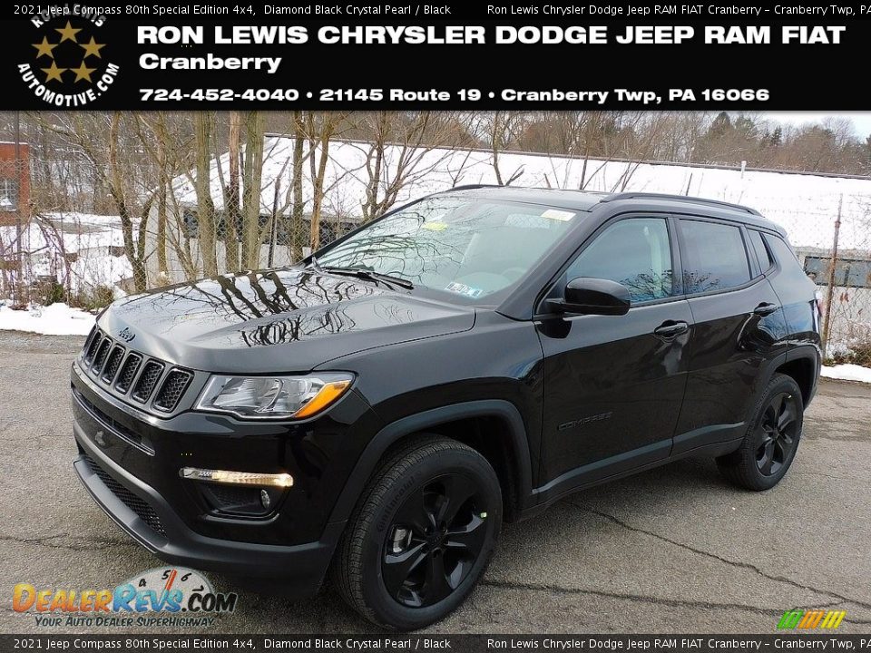 2021 Jeep Compass 80th Special Edition 4x4 Diamond Black Crystal Pearl / Black Photo #1