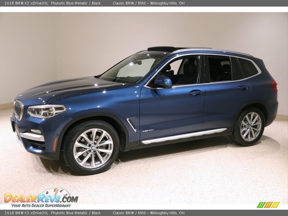 2018 BMW X3 xDrive30i Phytonic Blue Metallic / Black Photo #3