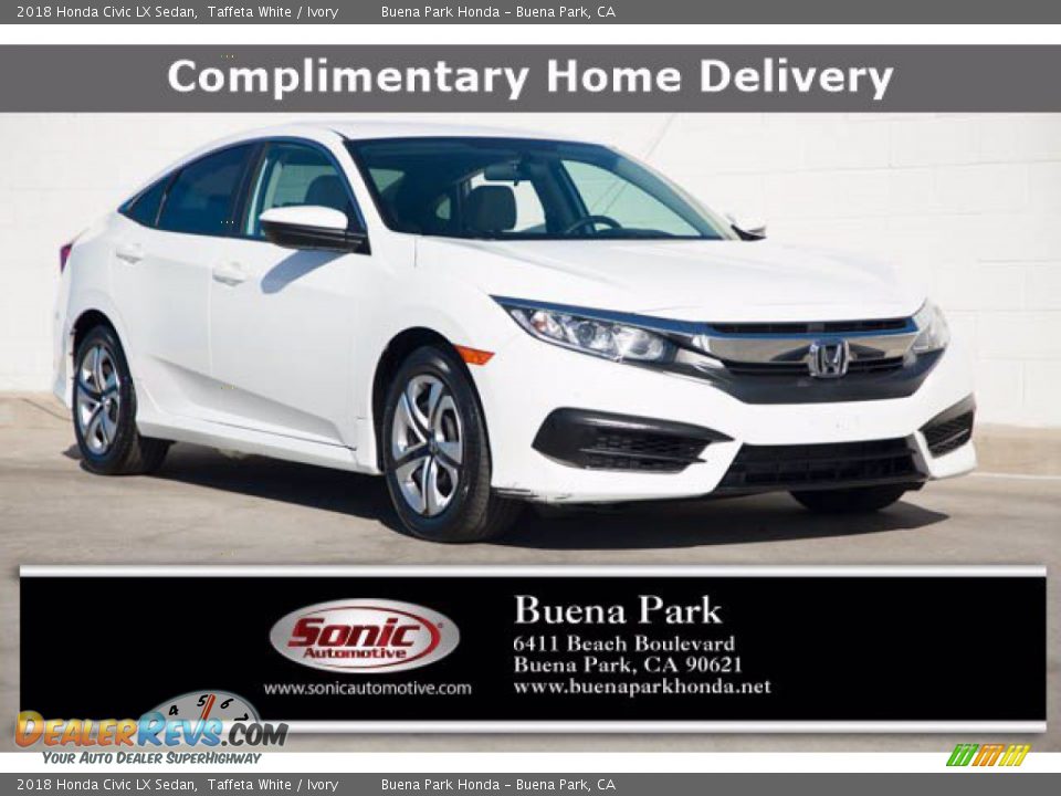 2018 Honda Civic LX Sedan Taffeta White / Ivory Photo #1