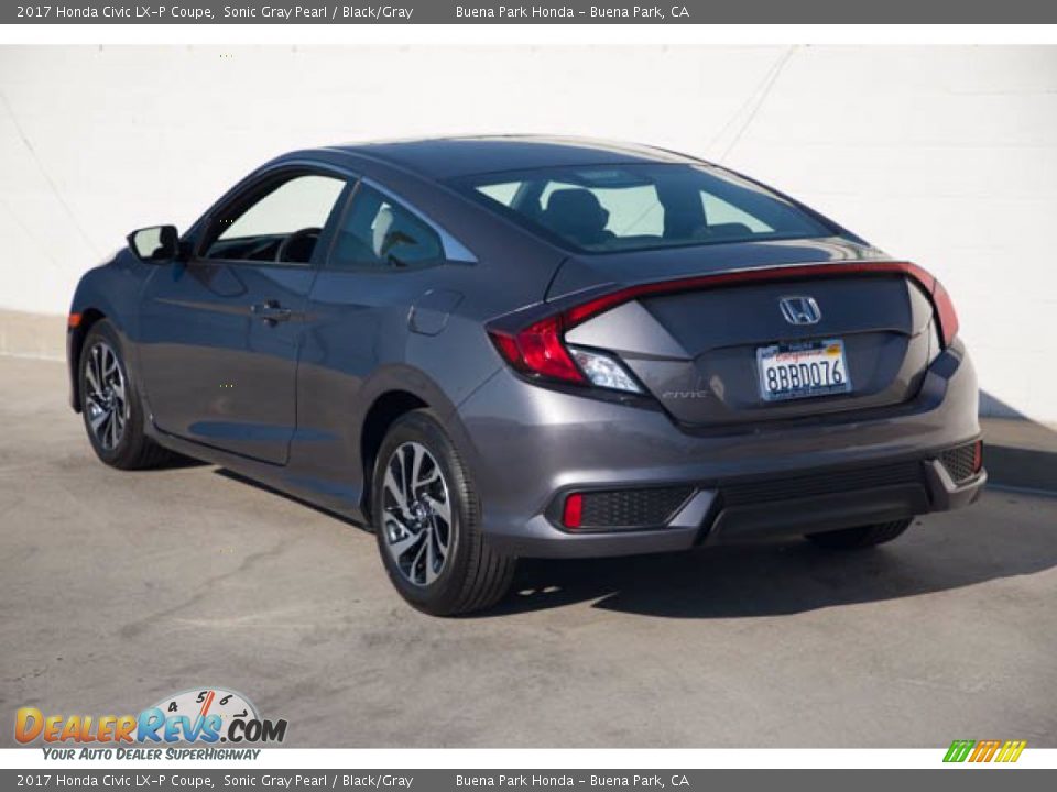 2017 Honda Civic LX-P Coupe Sonic Gray Pearl / Black/Gray Photo #2