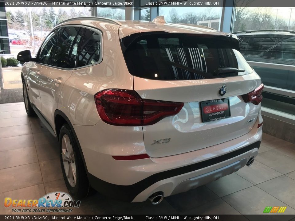 2021 BMW X3 xDrive30i Mineral White Metallic / Canberra Beige/Black Photo #2