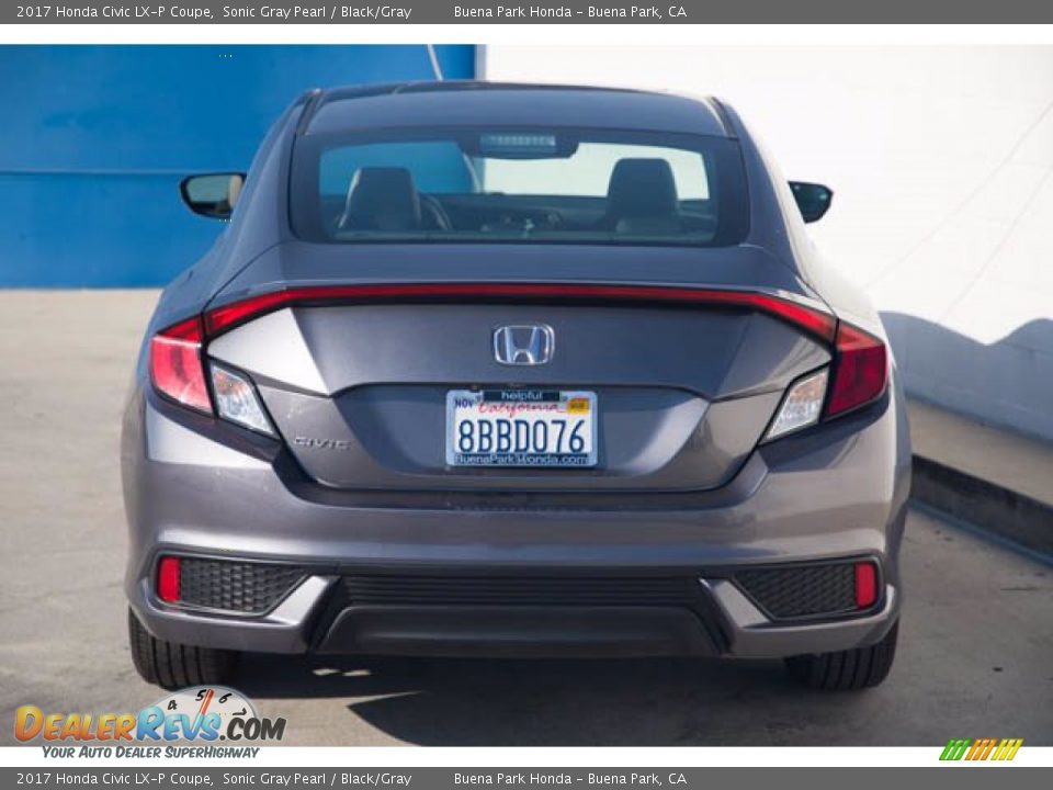 2017 Honda Civic LX-P Coupe Sonic Gray Pearl / Black/Gray Photo #11