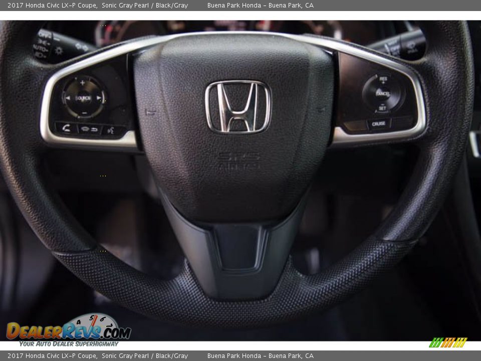 2017 Honda Civic LX-P Coupe Sonic Gray Pearl / Black/Gray Photo #15