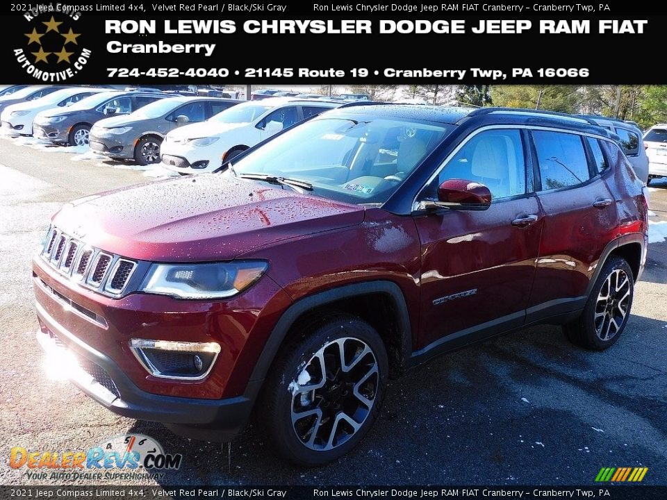 2021 Jeep Compass Limited 4x4 Velvet Red Pearl / Black/Ski Gray Photo #1
