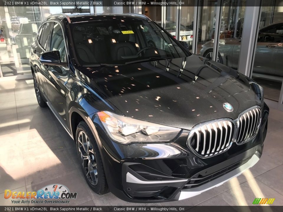 2021 BMW X1 xDrive28i Black Sapphire Metallic / Black Photo #1