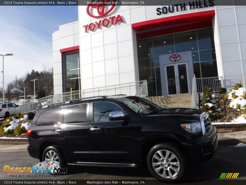 2014 Toyota Sequoia Limited 4x4 Black / Black Photo #2