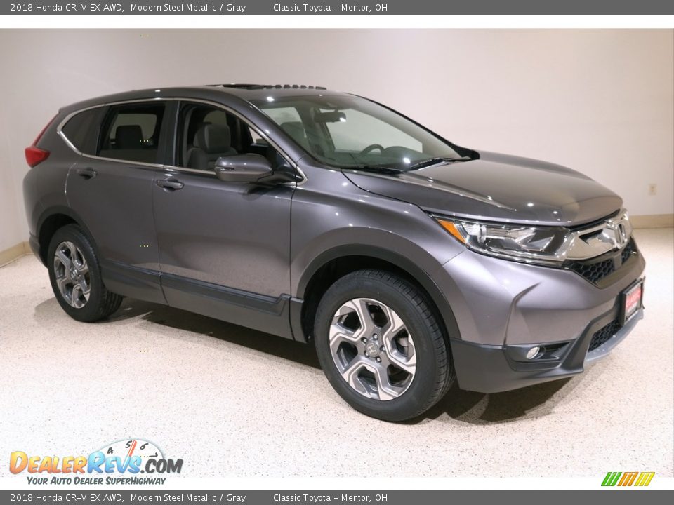 2018 Honda CR-V EX AWD Modern Steel Metallic / Gray Photo #1