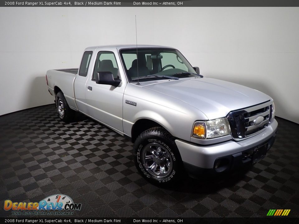 2008 Ford Ranger XL SuperCab 4x4 Black / Medium Dark Flint Photo #2