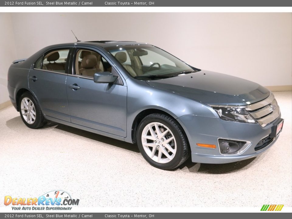 2012 Ford Fusion SEL Steel Blue Metallic / Camel Photo #1