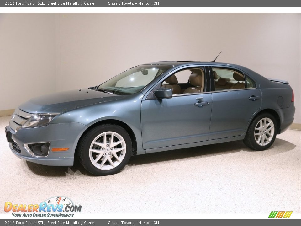2012 Ford Fusion SEL Steel Blue Metallic / Camel Photo #3