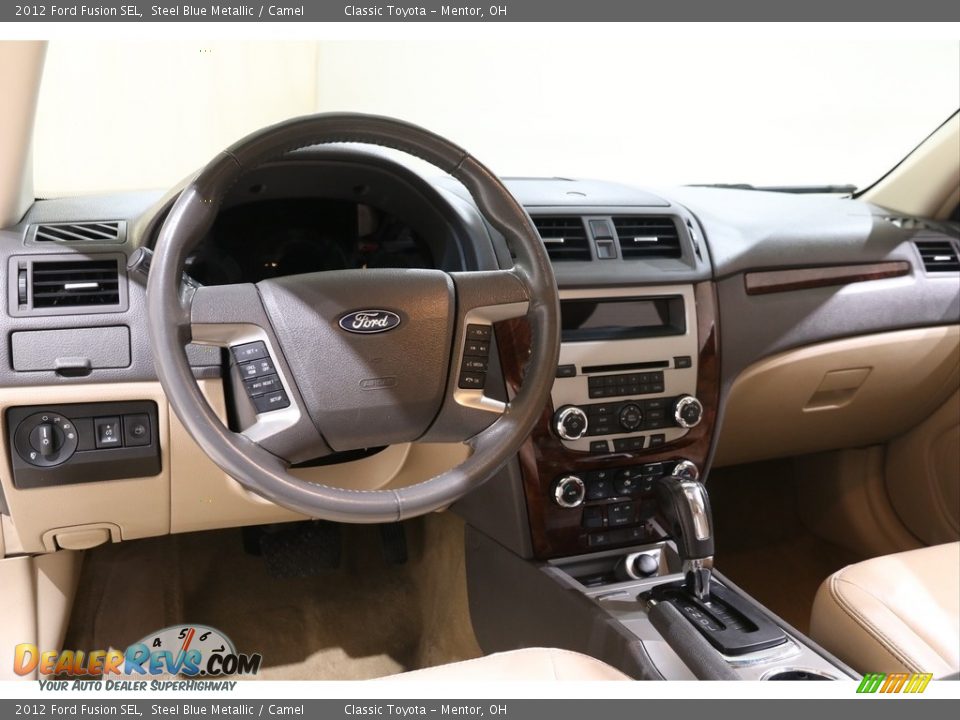 2012 Ford Fusion SEL Steel Blue Metallic / Camel Photo #6