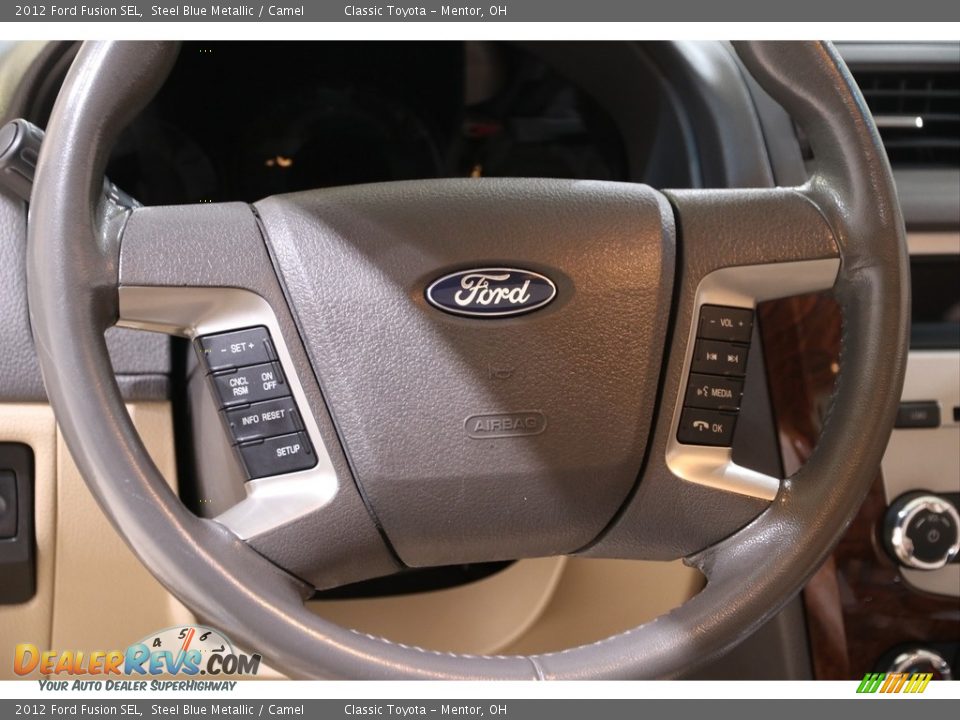 2012 Ford Fusion SEL Steel Blue Metallic / Camel Photo #7
