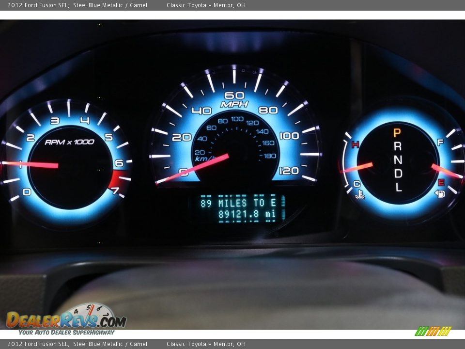 2012 Ford Fusion SEL Steel Blue Metallic / Camel Photo #8