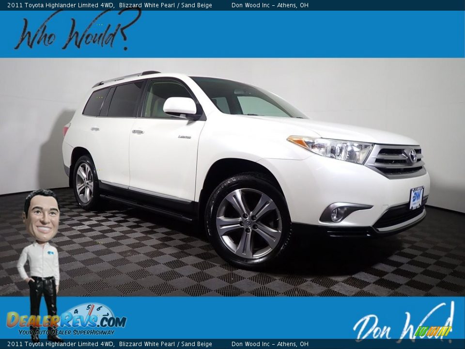 2011 Toyota Highlander Limited 4WD Blizzard White Pearl / Sand Beige Photo #1