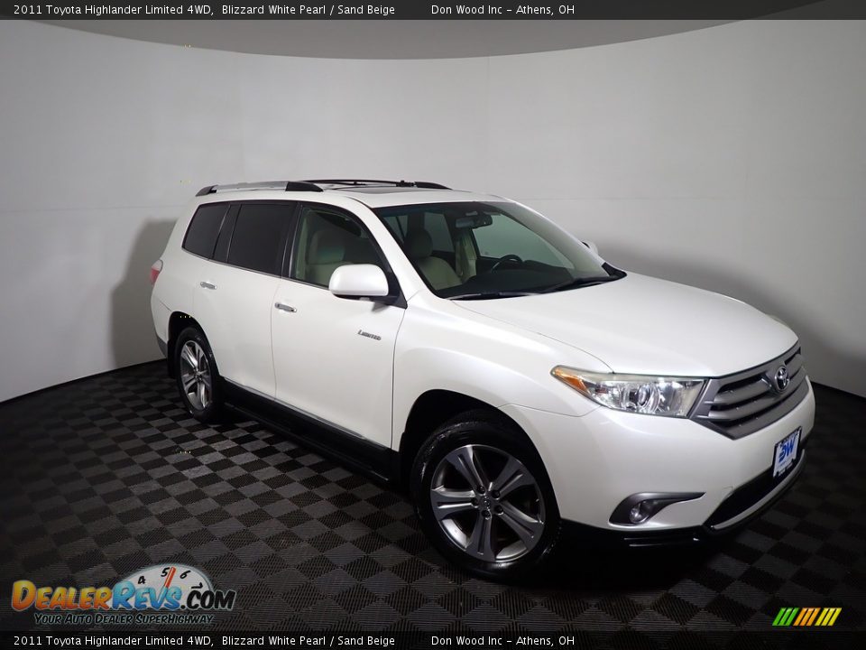 2011 Toyota Highlander Limited 4WD Blizzard White Pearl / Sand Beige Photo #2