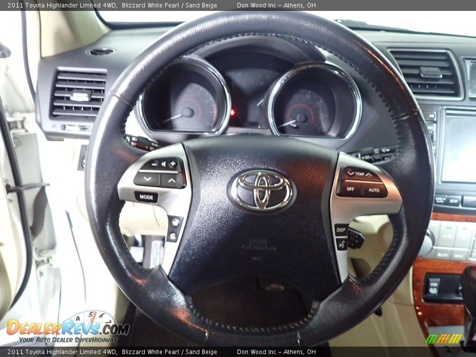 2011 Toyota Highlander Limited 4WD Blizzard White Pearl / Sand Beige Photo #26