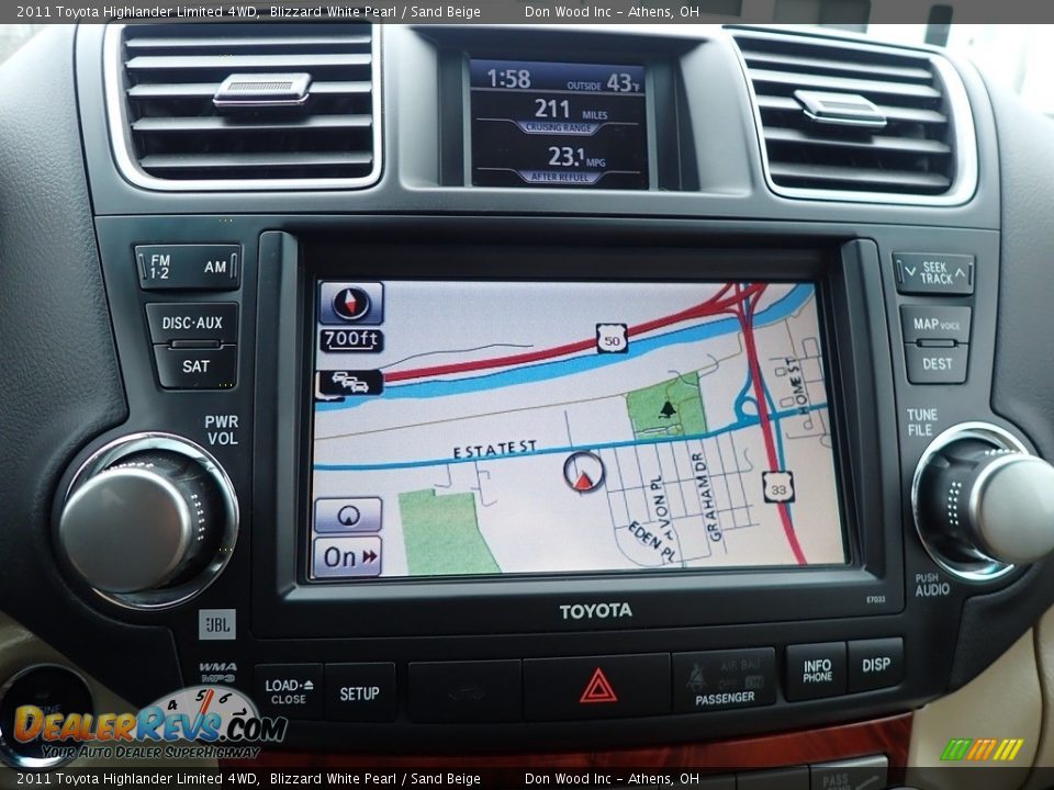 2011 Toyota Highlander Limited 4WD Blizzard White Pearl / Sand Beige Photo #32