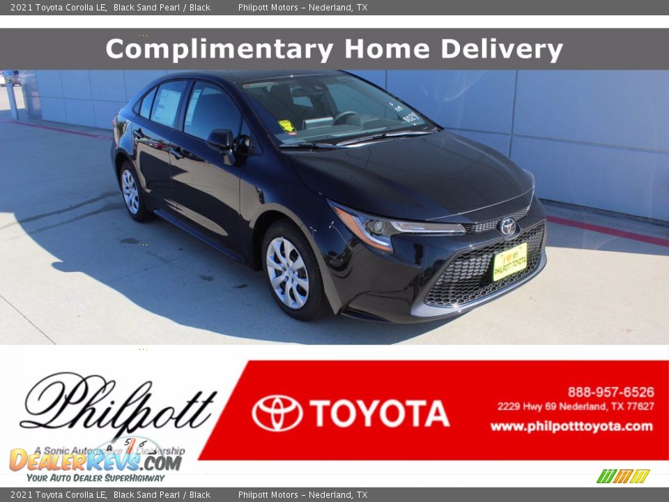 2021 Toyota Corolla LE Black Sand Pearl / Black Photo #1