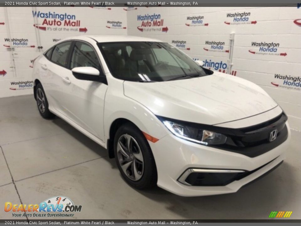 2021 Honda Civic Sport Sedan Platinum White Pearl / Black Photo #2