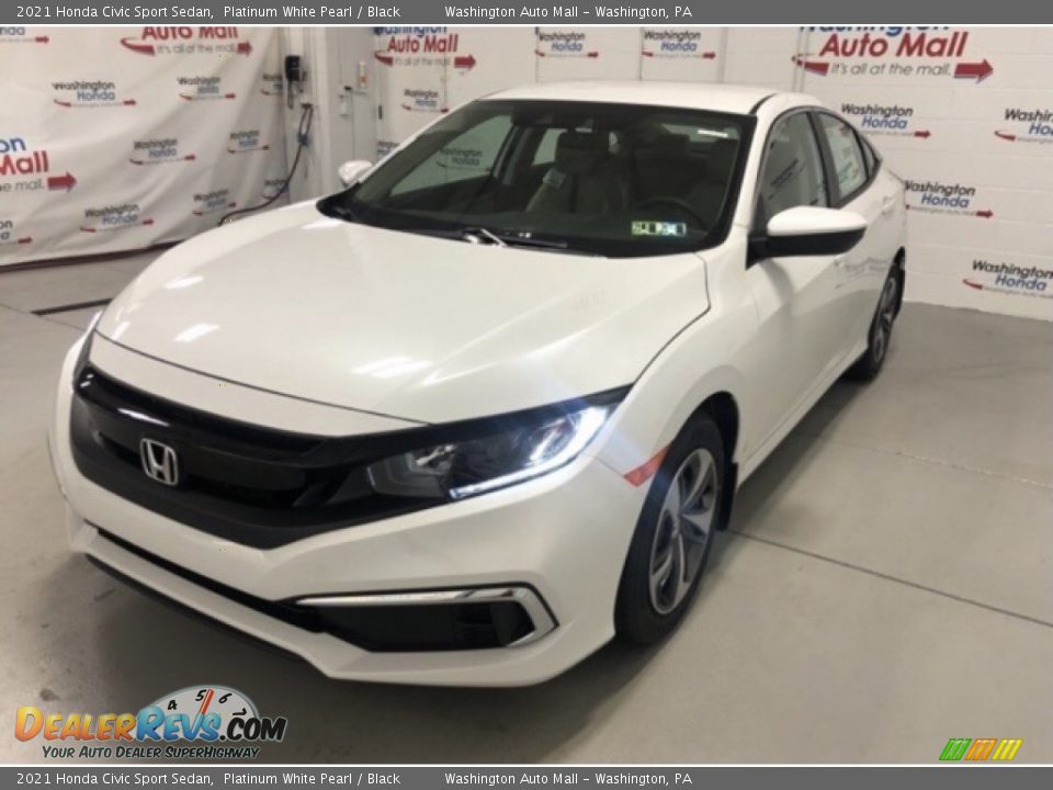 2021 Honda Civic Sport Sedan Platinum White Pearl / Black Photo #3